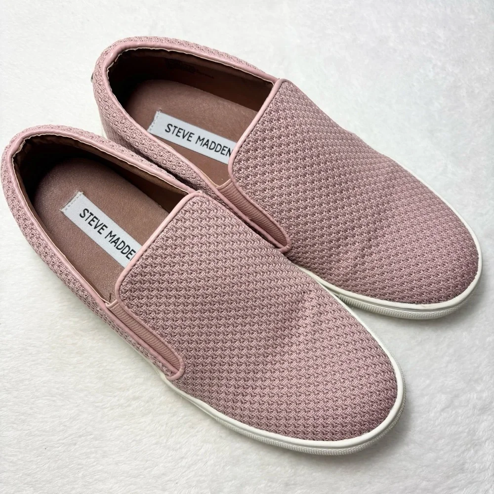 Steve Madden‎ Blush Pink Knit Slip-On Shoes Align Loafers Size 7